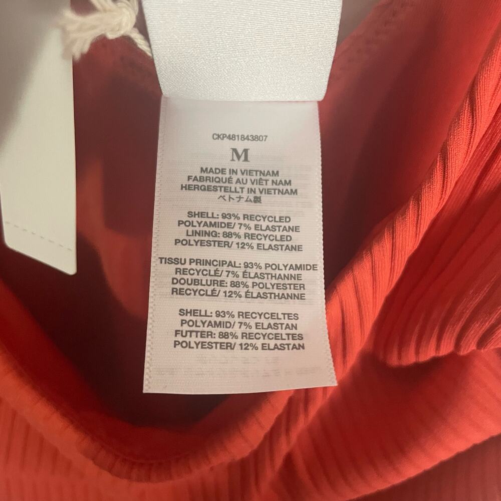 Madewell Ribbed One-Piece Swimsuit in Coral Orange - Picture 6 of 8